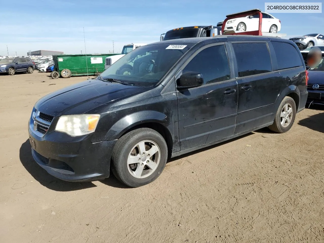 2012 Dodge Grand Caravan Sxt VIN: 2C4RDGCG8CR333022 Lot: 77496584