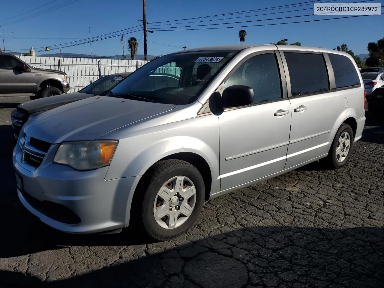 2012 Dodge Grand Caravan Se VIN: 2C4RDGBG1CR287972 Lot: 77540684