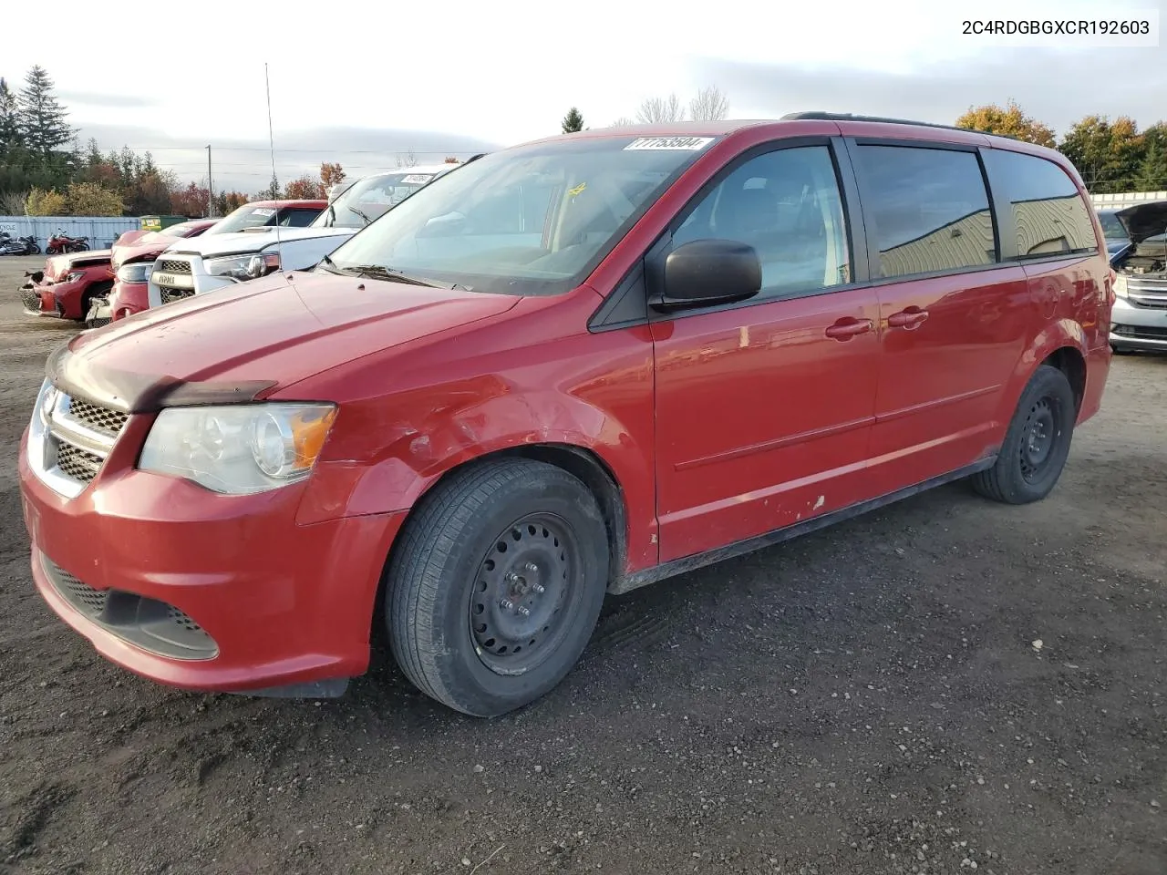 2012 Dodge Grand Caravan Se VIN: 2C4RDGBGXCR192603 Lot: 77753504