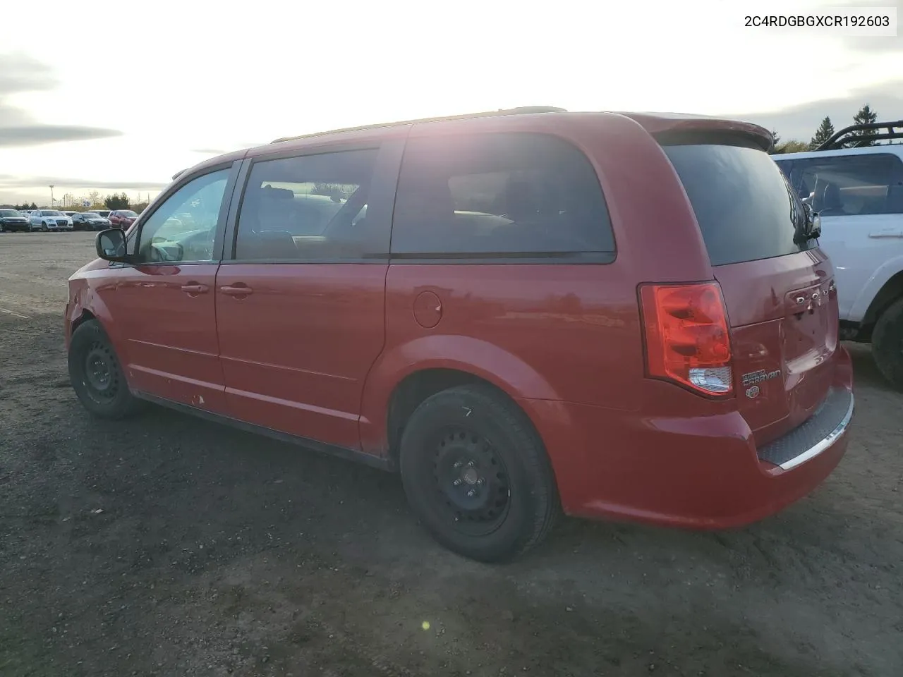 2012 Dodge Grand Caravan Se VIN: 2C4RDGBGXCR192603 Lot: 77753504