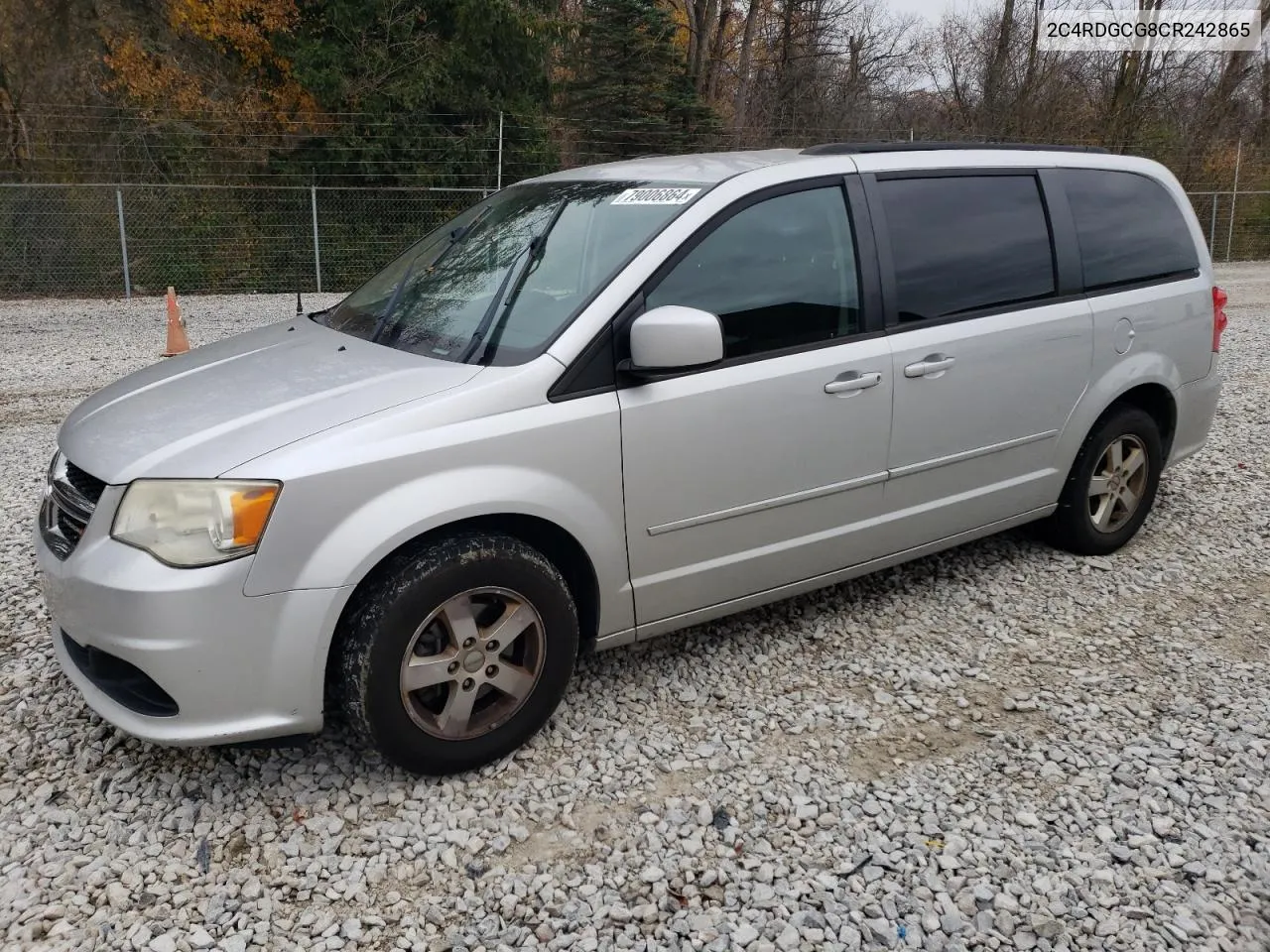 2012 Dodge Grand Caravan Sxt VIN: 2C4RDGCG8CR242865 Lot: 79006864