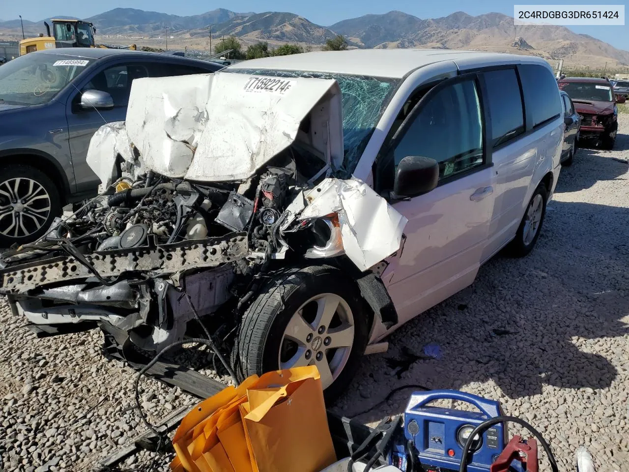 2C4RDGBG3DR651424 2013 Dodge Grand Caravan Se