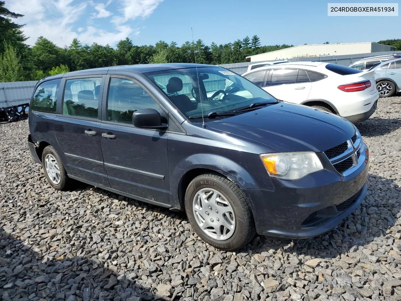 2014 Dodge Grand Caravan Se VIN: 2C4RDGBGXER451934 Lot: 71005684