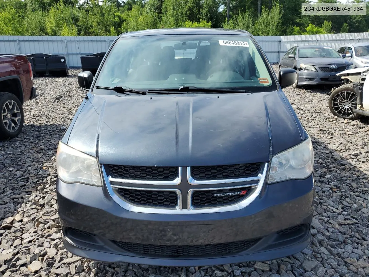 2014 Dodge Grand Caravan Se VIN: 2C4RDGBGXER451934 Lot: 71005684