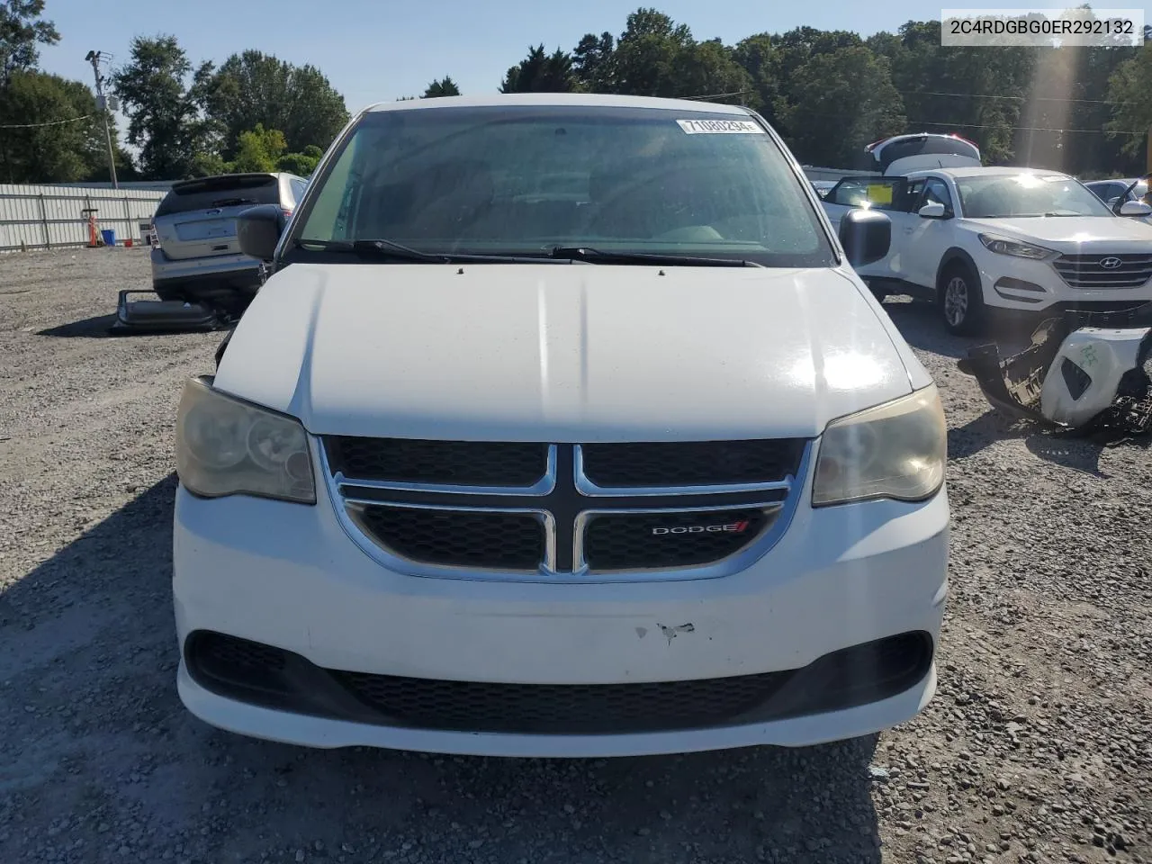 2014 Dodge Grand Caravan Se VIN: 2C4RDGBG0ER292132 Lot: 71080294