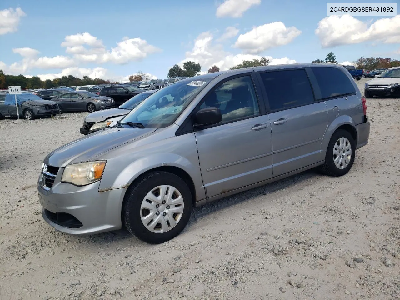 2014 Dodge Grand Caravan Se VIN: 2C4RDGBG8ER431892 Lot: 74541924