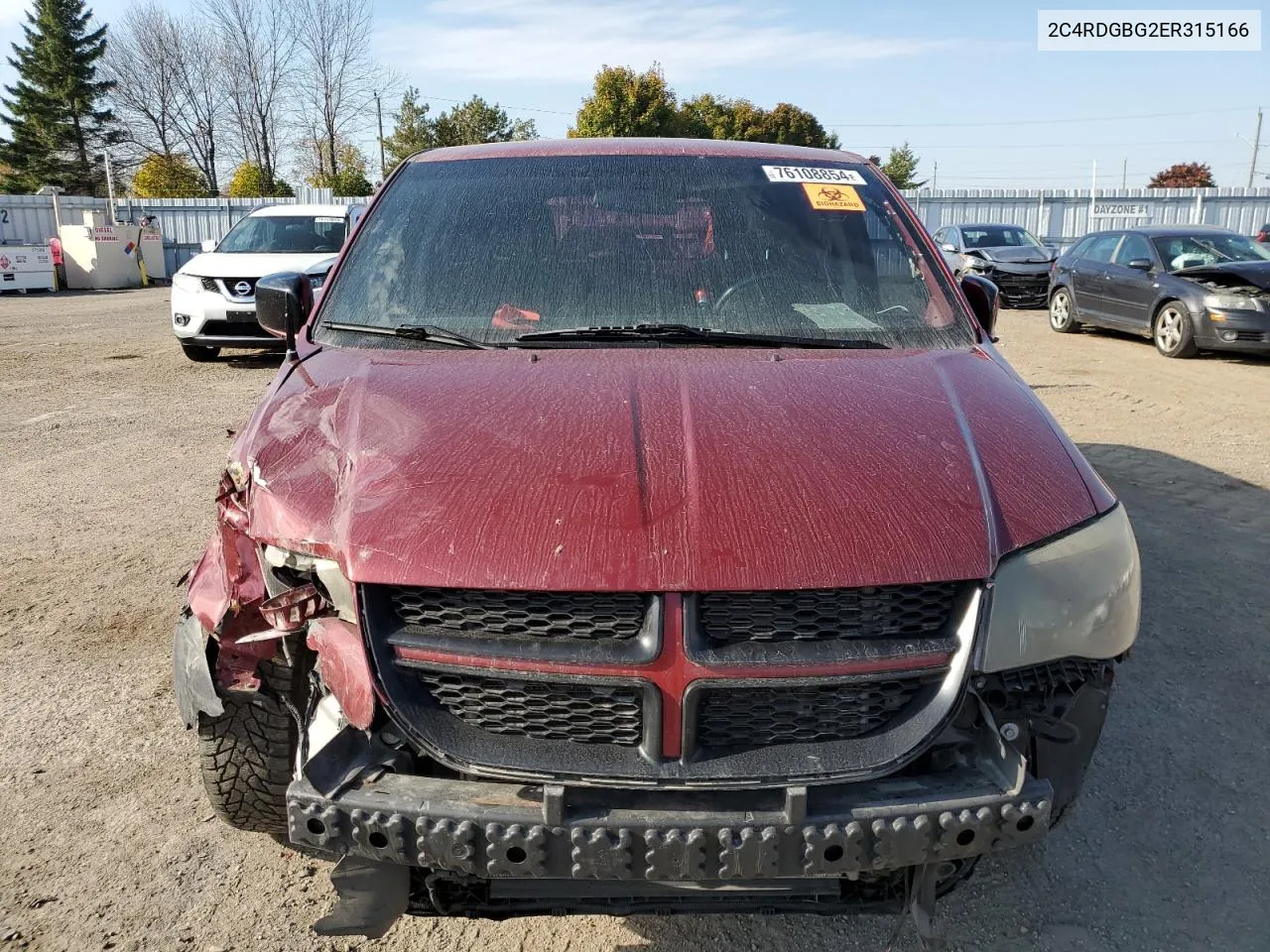 2014 Dodge Grand Caravan Se VIN: 2C4RDGBG2ER315166 Lot: 76108854