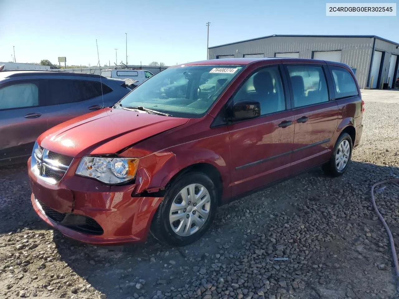 2014 Dodge Grand Caravan Se VIN: 2C4RDGBG0ER302545 Lot: 76408374