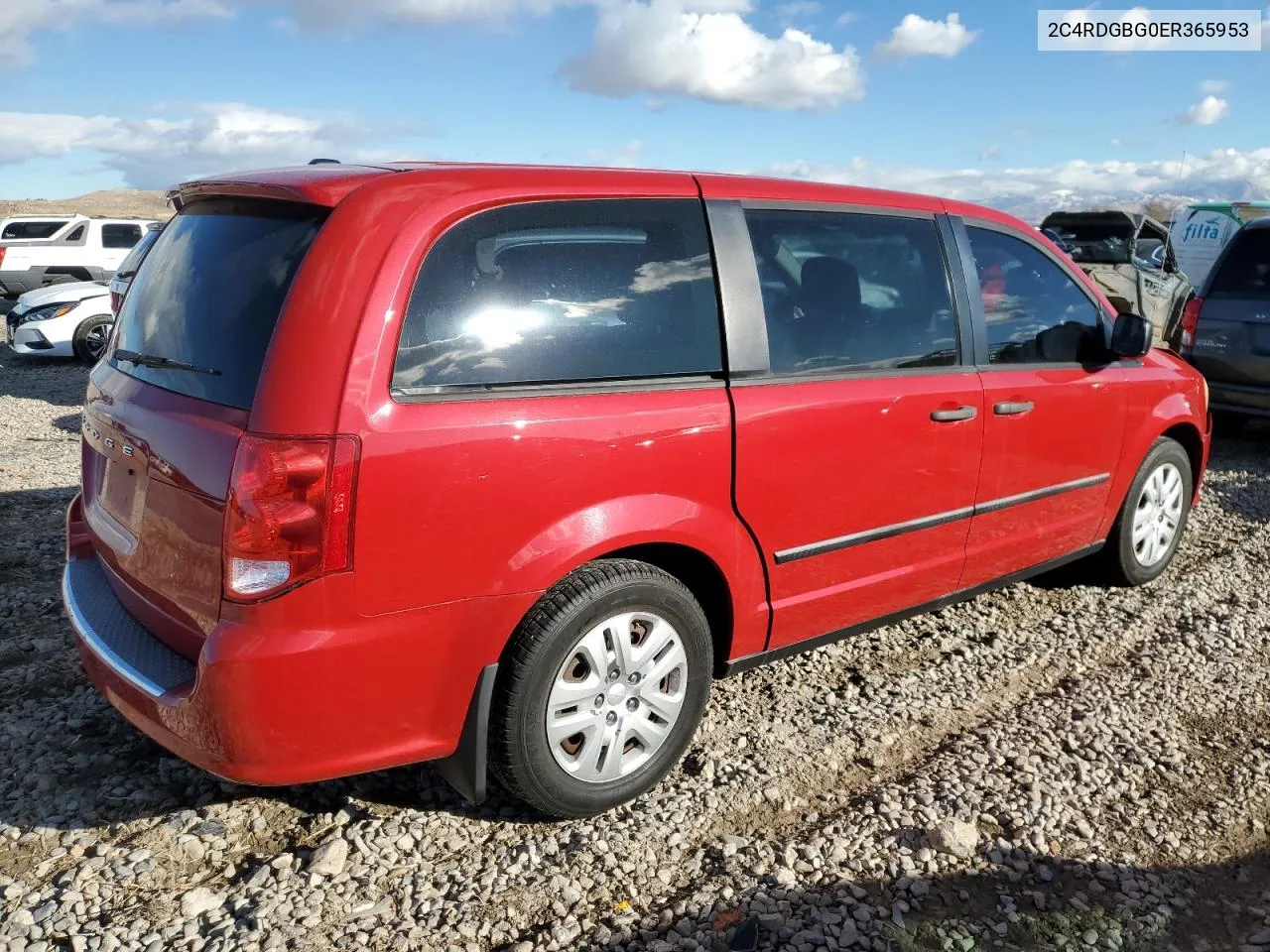 2014 Dodge Grand Caravan Se VIN: 2C4RDGBG0ER365953 Lot: 81377014