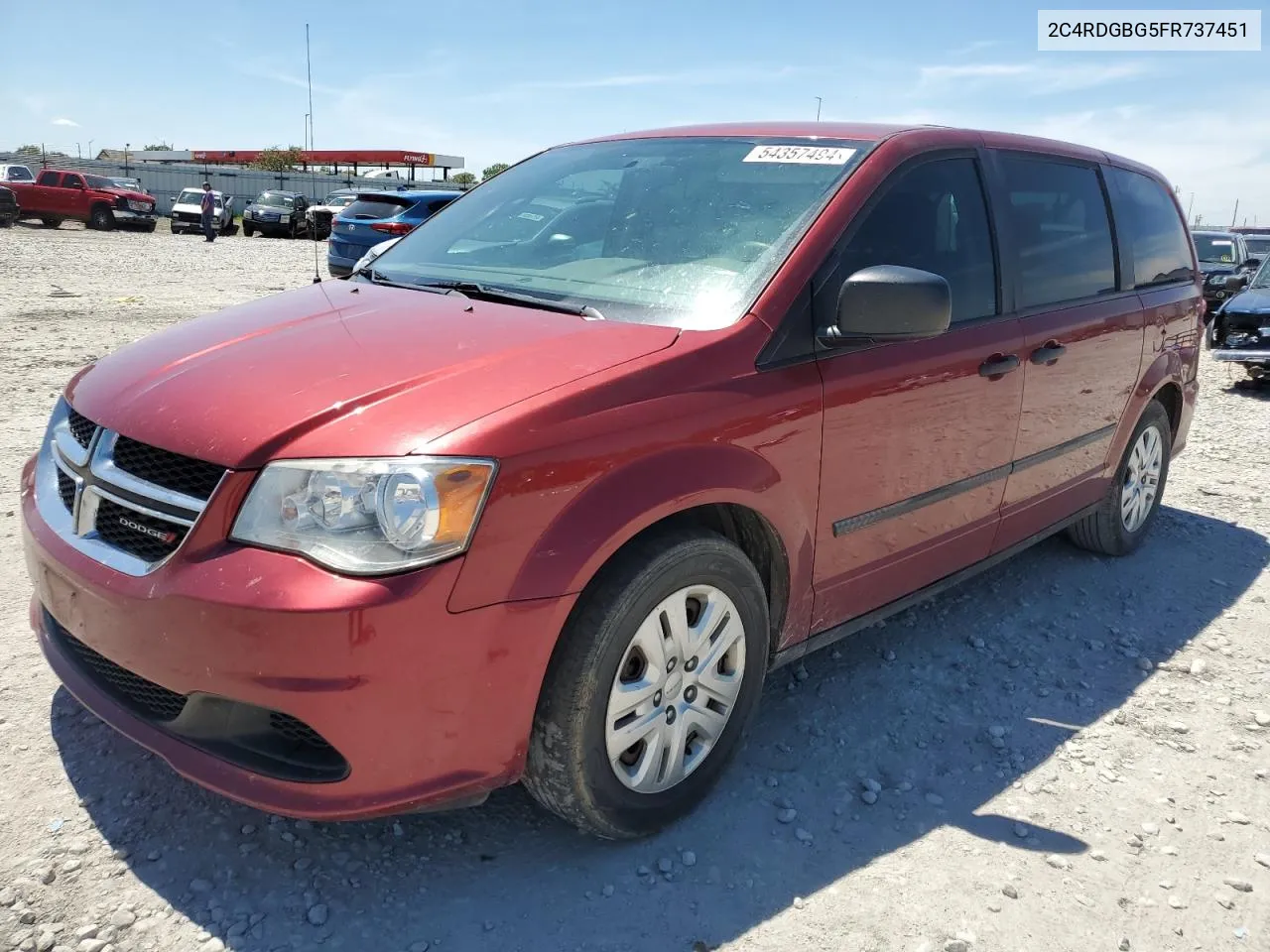 2015 Dodge Grand Caravan Se VIN: 2C4RDGBG5FR737451 Lot: 54357494