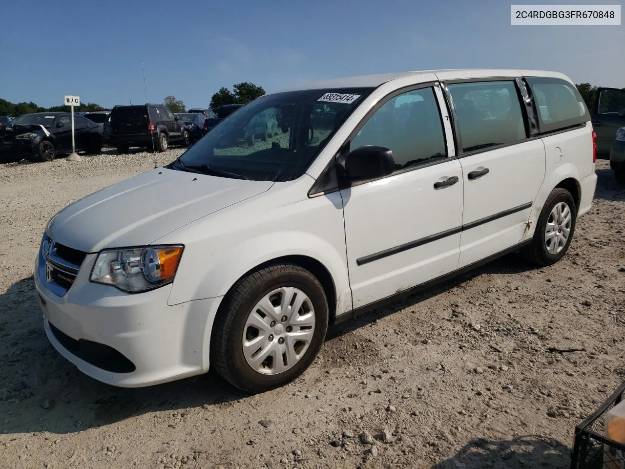 2015 Dodge Grand Caravan Se VIN: 2C4RDGBG3FR670848 Lot: 69315414