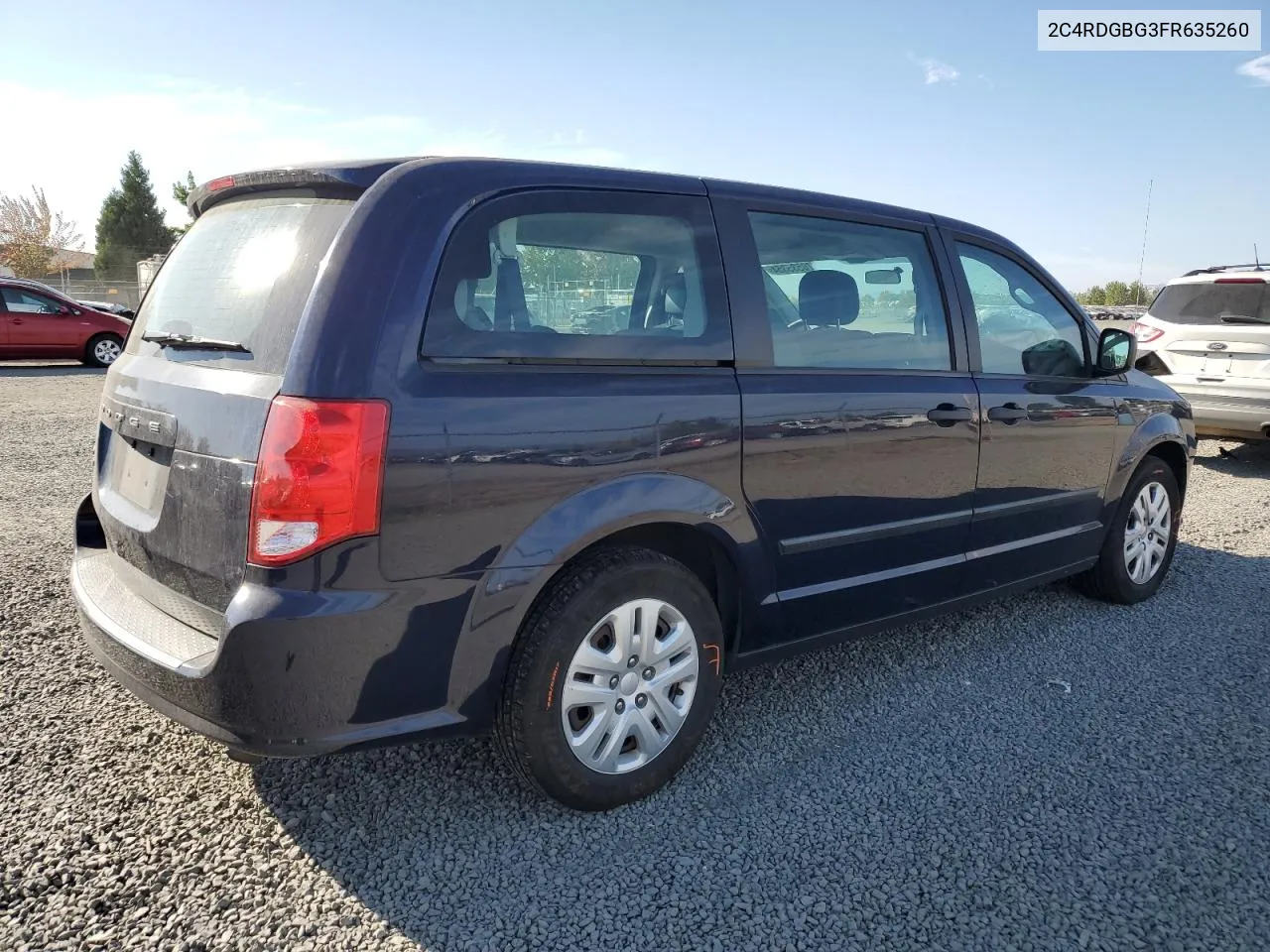 2015 Dodge Grand Caravan Se VIN: 2C4RDGBG3FR635260 Lot: 70535354