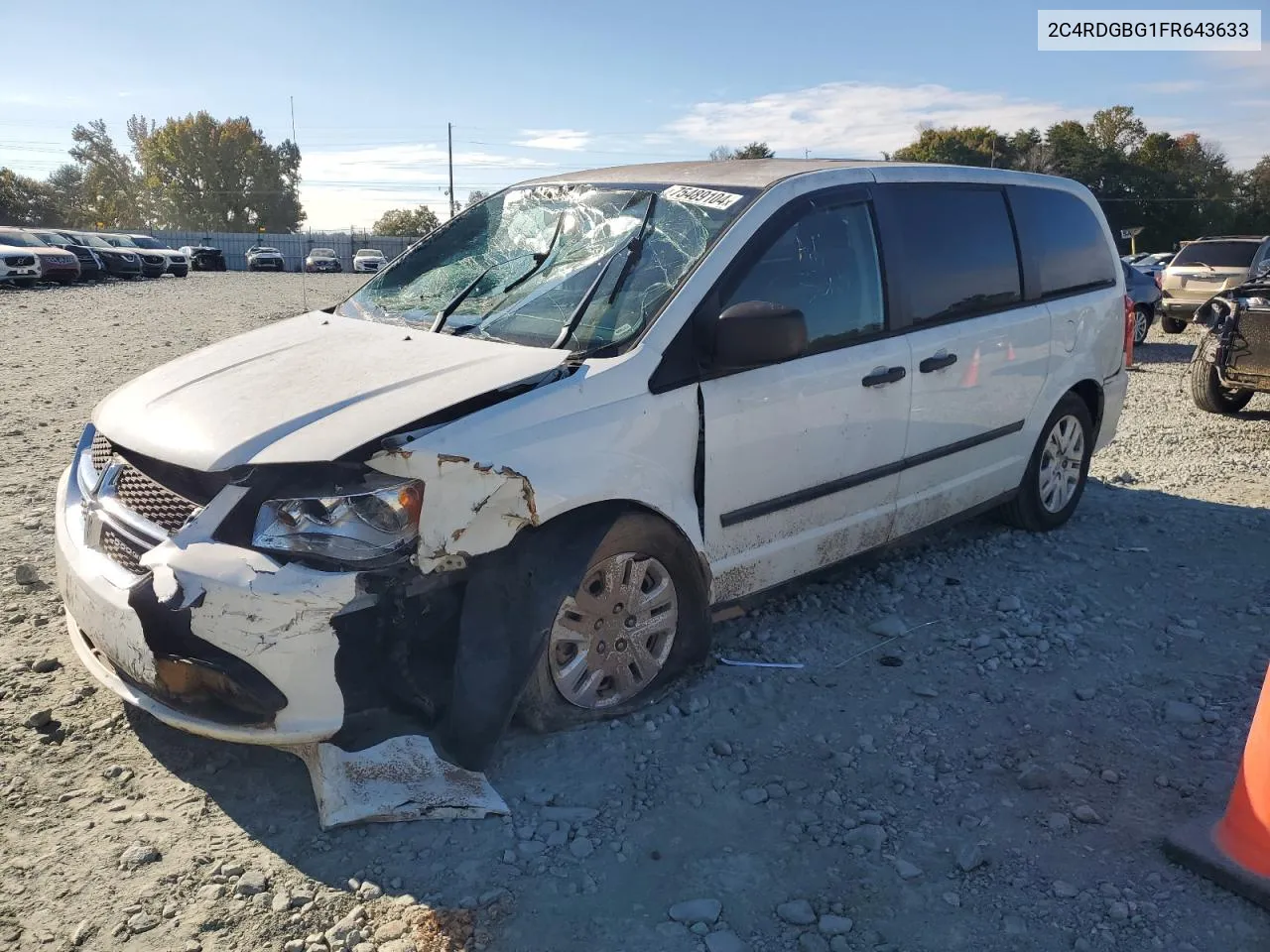 2015 Dodge Grand Caravan Se VIN: 2C4RDGBG1FR643633 Lot: 75489104