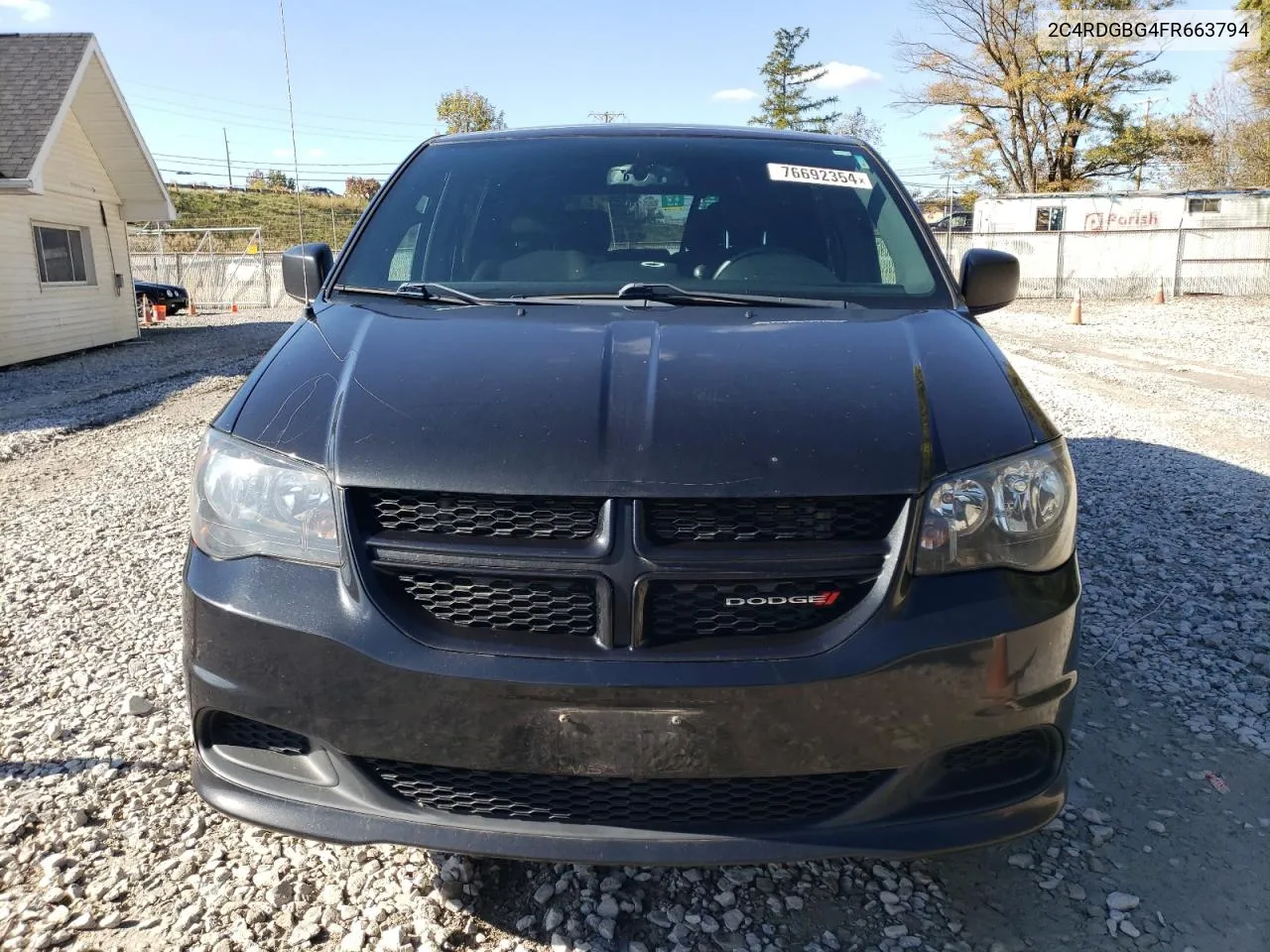 2015 Dodge Grand Caravan Se VIN: 2C4RDGBG4FR663794 Lot: 76692354