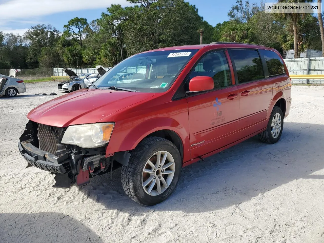 2015 Dodge Grand Caravan Sxt VIN: 2C4RDGCG4FR701281 Lot: 81161934