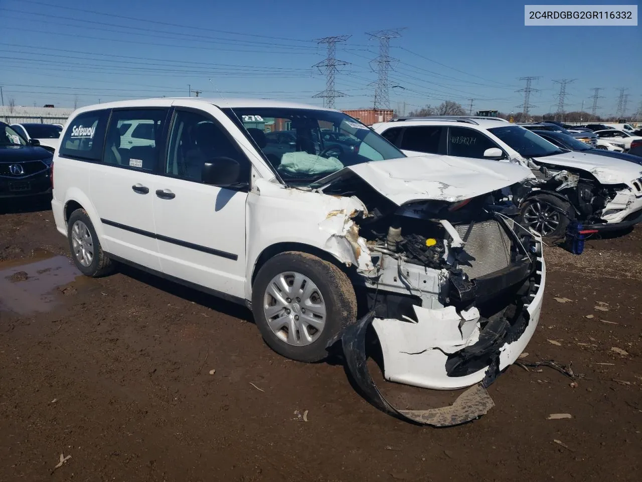 2016 Dodge Grand Caravan Se VIN: 2C4RDGBG2GR116332 Lot: 46801844