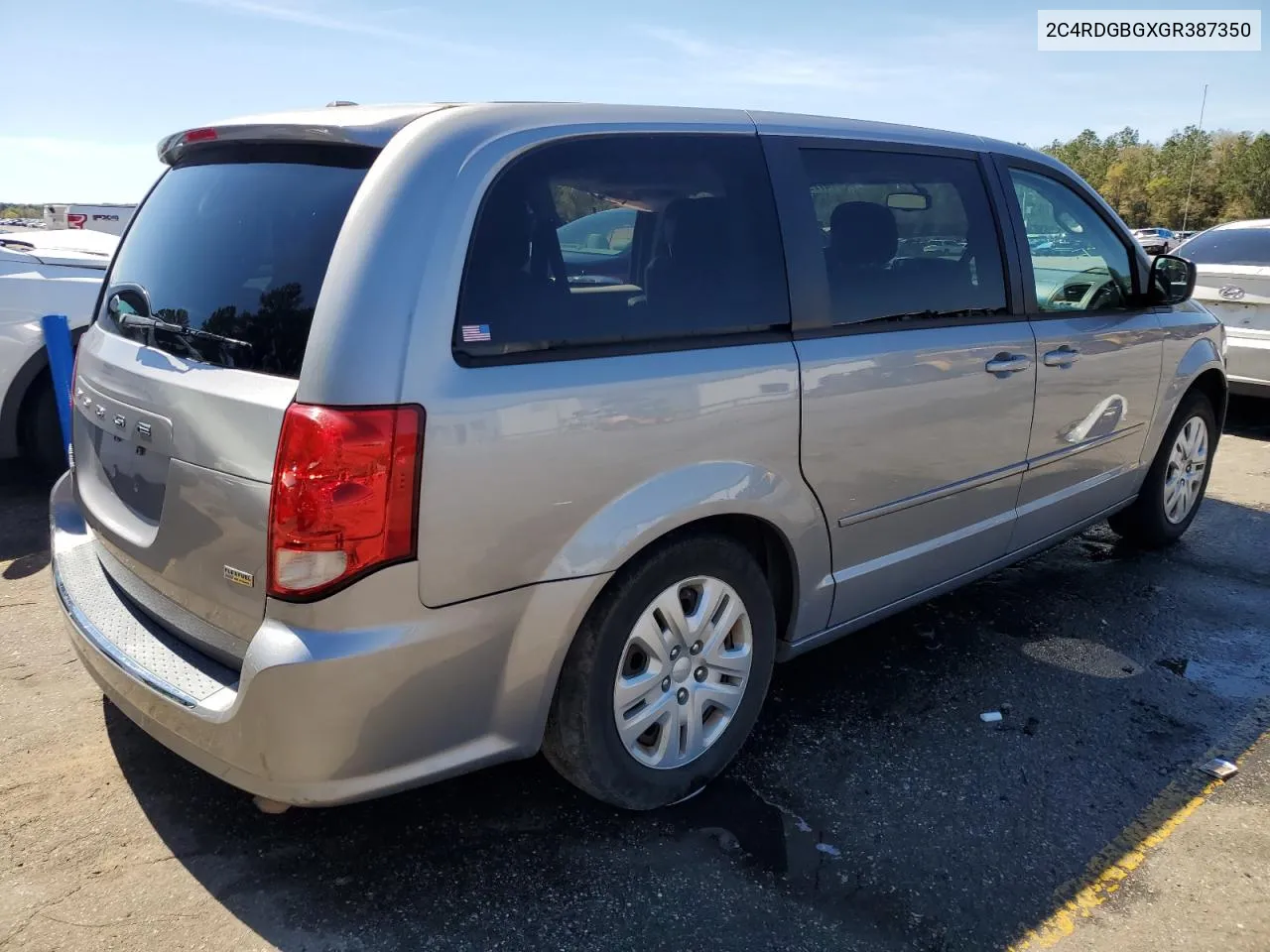 2016 Dodge Grand Caravan Se VIN: 2C4RDGBGXGR387350 Lot: 47296434