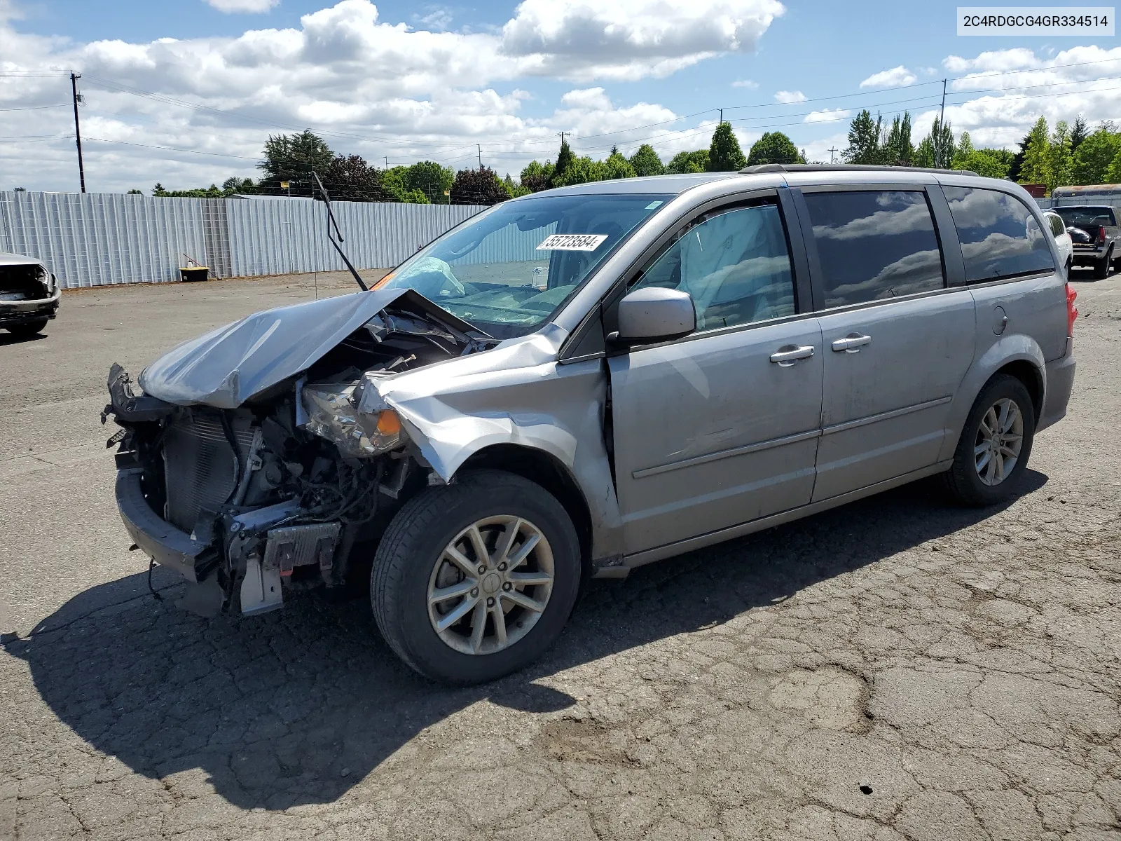 2016 Dodge Grand Caravan Sxt VIN: 2C4RDGCG4GR334514 Lot: 55723584