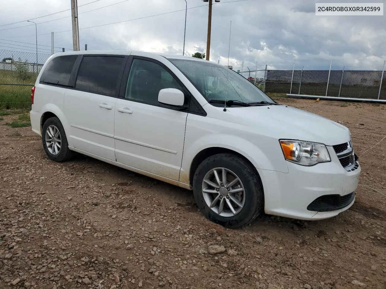 2C4RDGBGXGR342599 2016 Dodge Grand Caravan Se