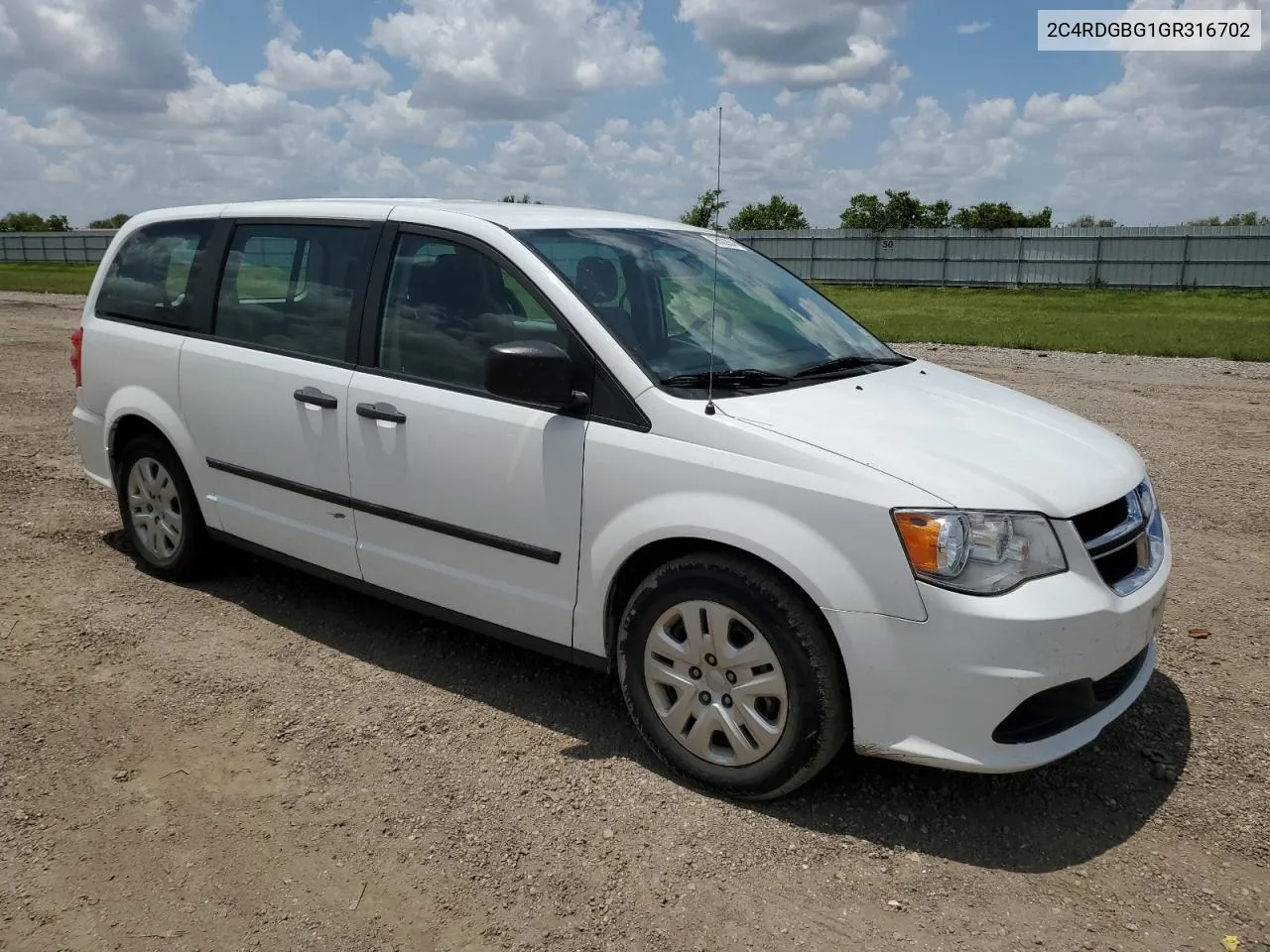 2016 Dodge Grand Caravan Se VIN: 2C4RDGBG1GR316702 Lot: 63502834