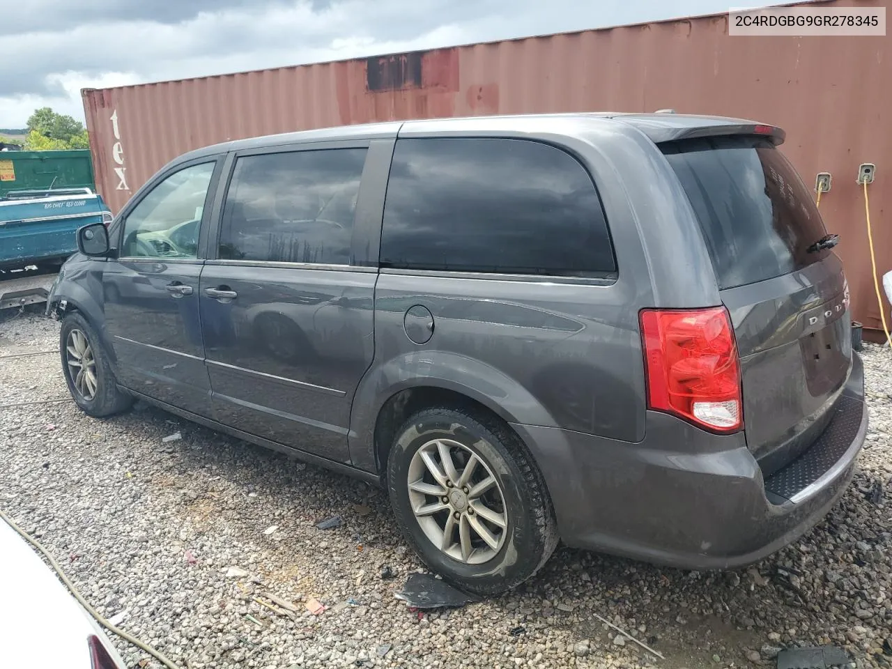 2C4RDGBG9GR278345 2016 Dodge Grand Caravan Se