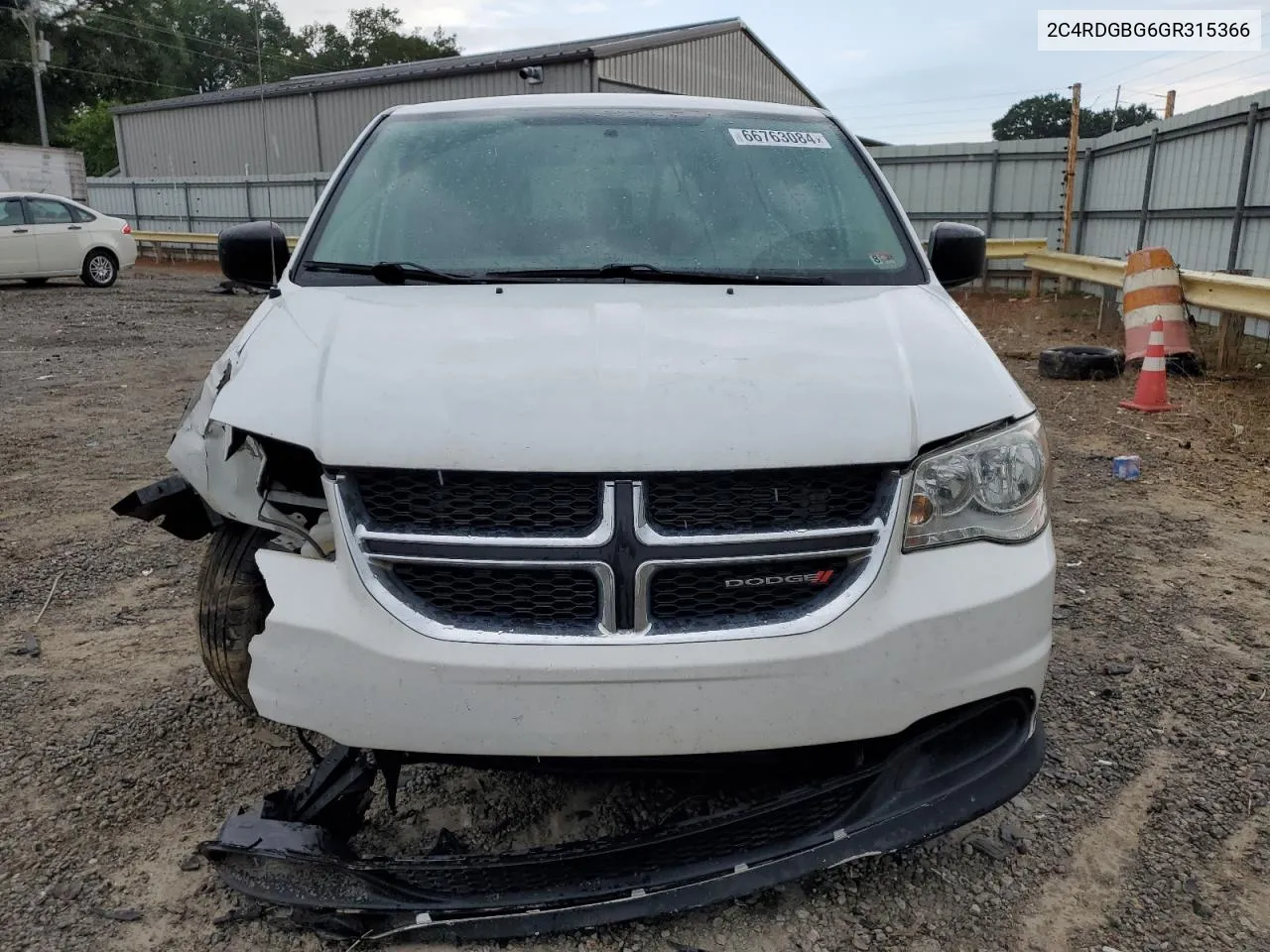 2016 Dodge Grand Caravan Se VIN: 2C4RDGBG6GR315366 Lot: 66763084