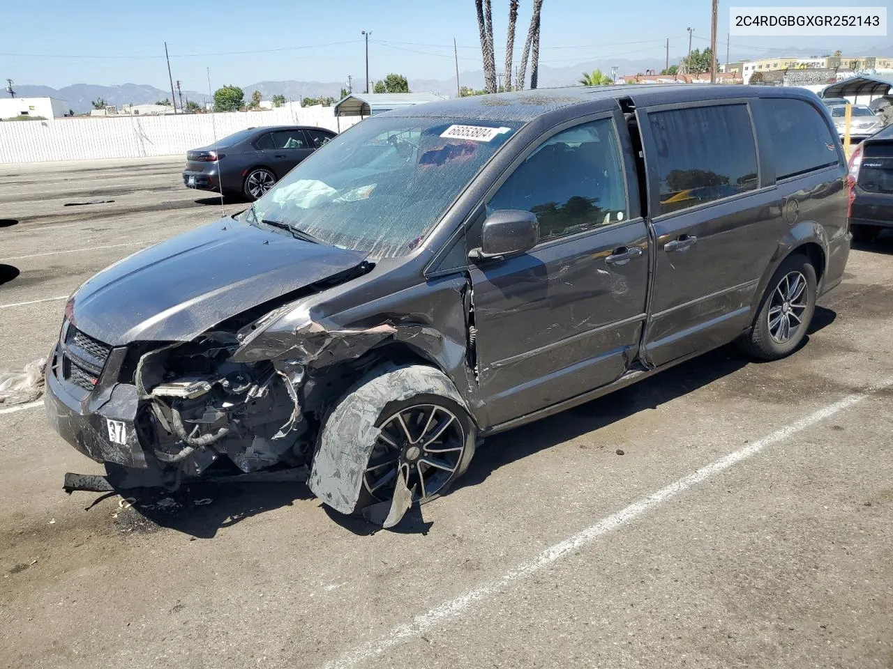 2016 Dodge Grand Caravan Se VIN: 2C4RDGBGXGR252143 Lot: 66853804