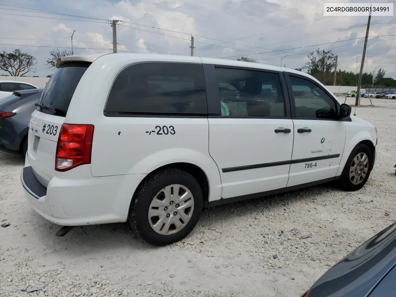 2016 Dodge Grand Caravan Se VIN: 2C4RDGBG0GR134991 Lot: 66986534