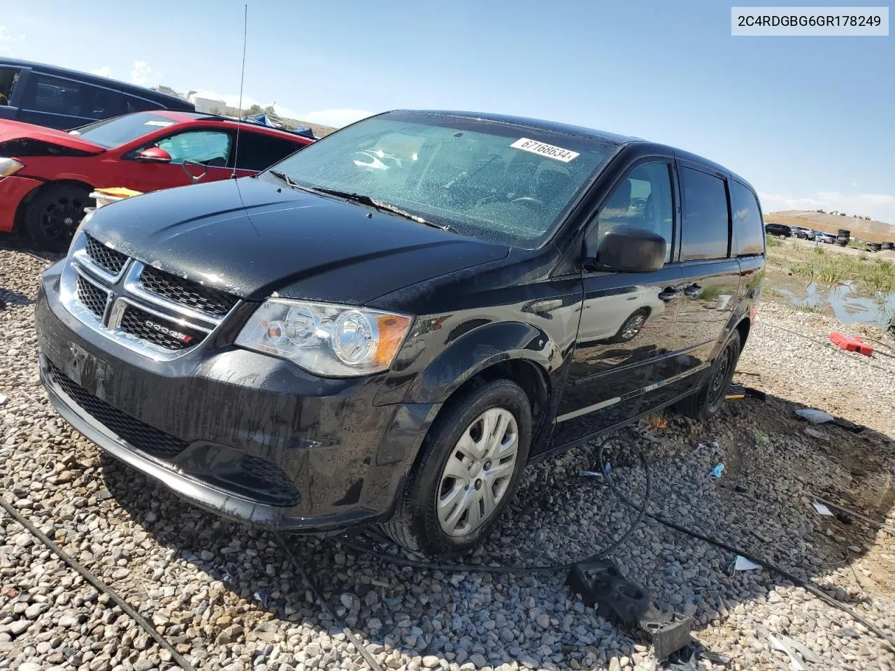 2016 Dodge Grand Caravan Se VIN: 2C4RDGBG6GR178249 Lot: 67168634