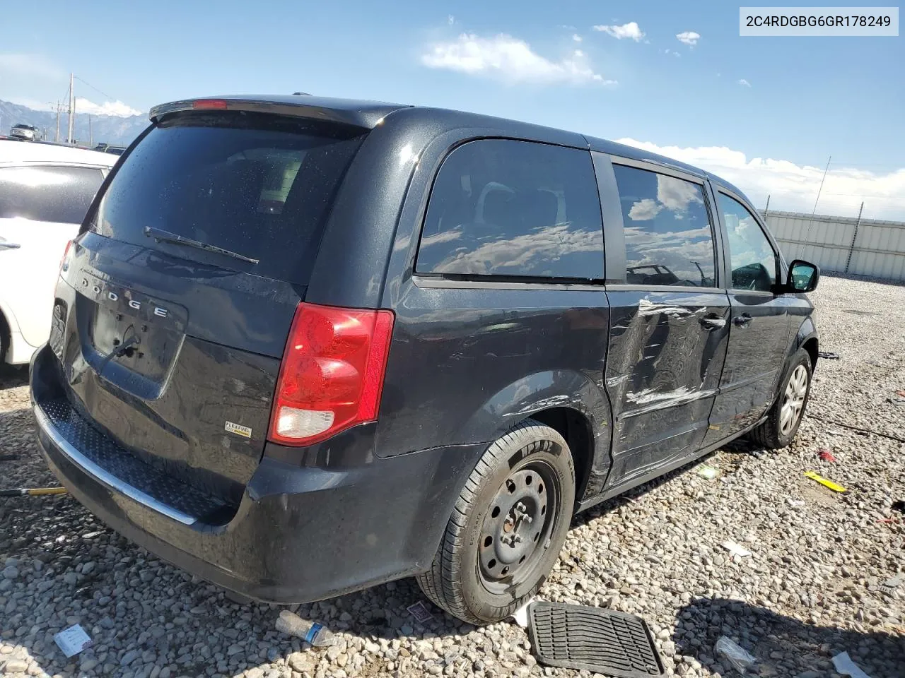 2016 Dodge Grand Caravan Se VIN: 2C4RDGBG6GR178249 Lot: 67168634