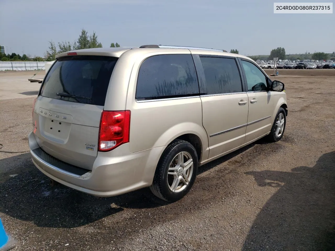 2016 Dodge Grand Caravan Crew VIN: 2C4RDGDG8GR237315 Lot: 69068864