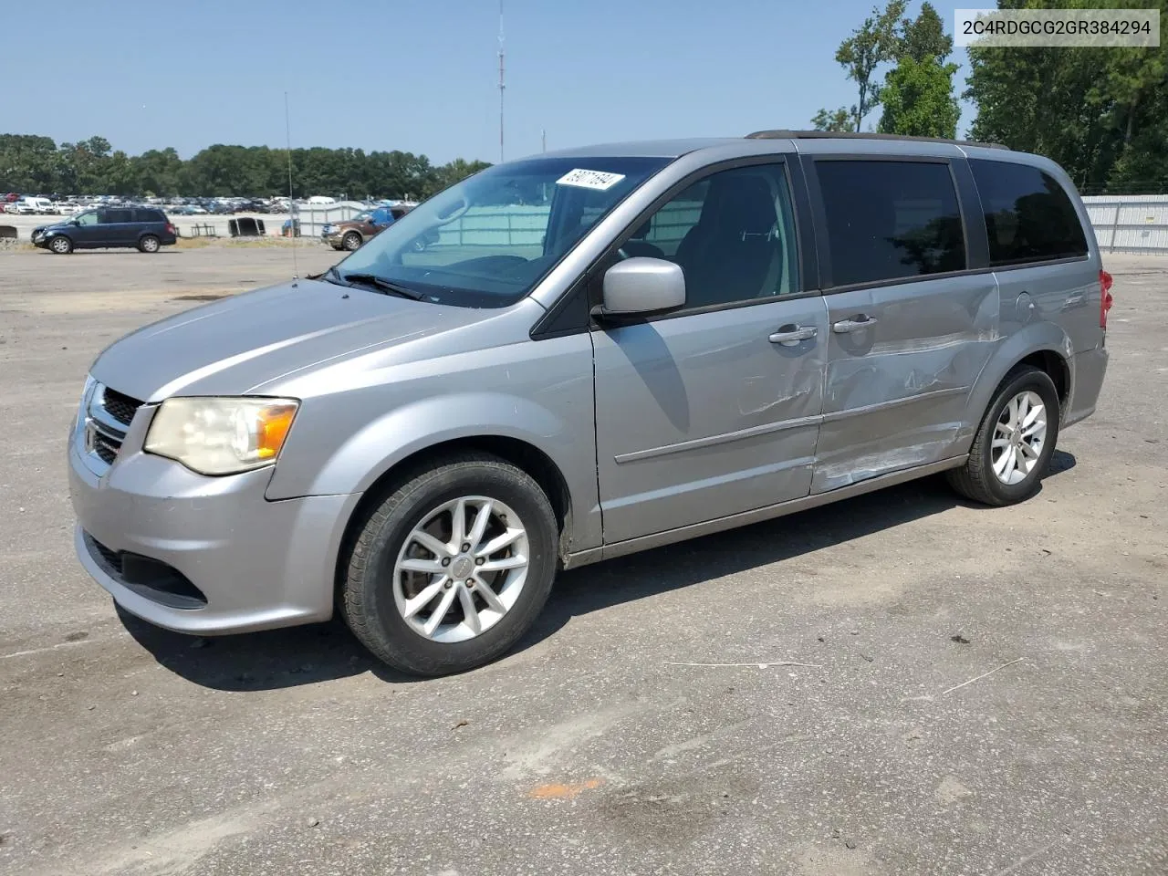 2016 Dodge Grand Caravan Sxt VIN: 2C4RDGCG2GR384294 Lot: 69071694