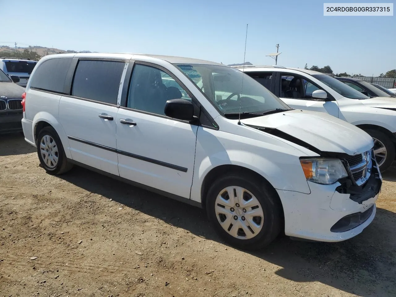 2C4RDGBG0GR337315 2016 Dodge Grand Caravan Se