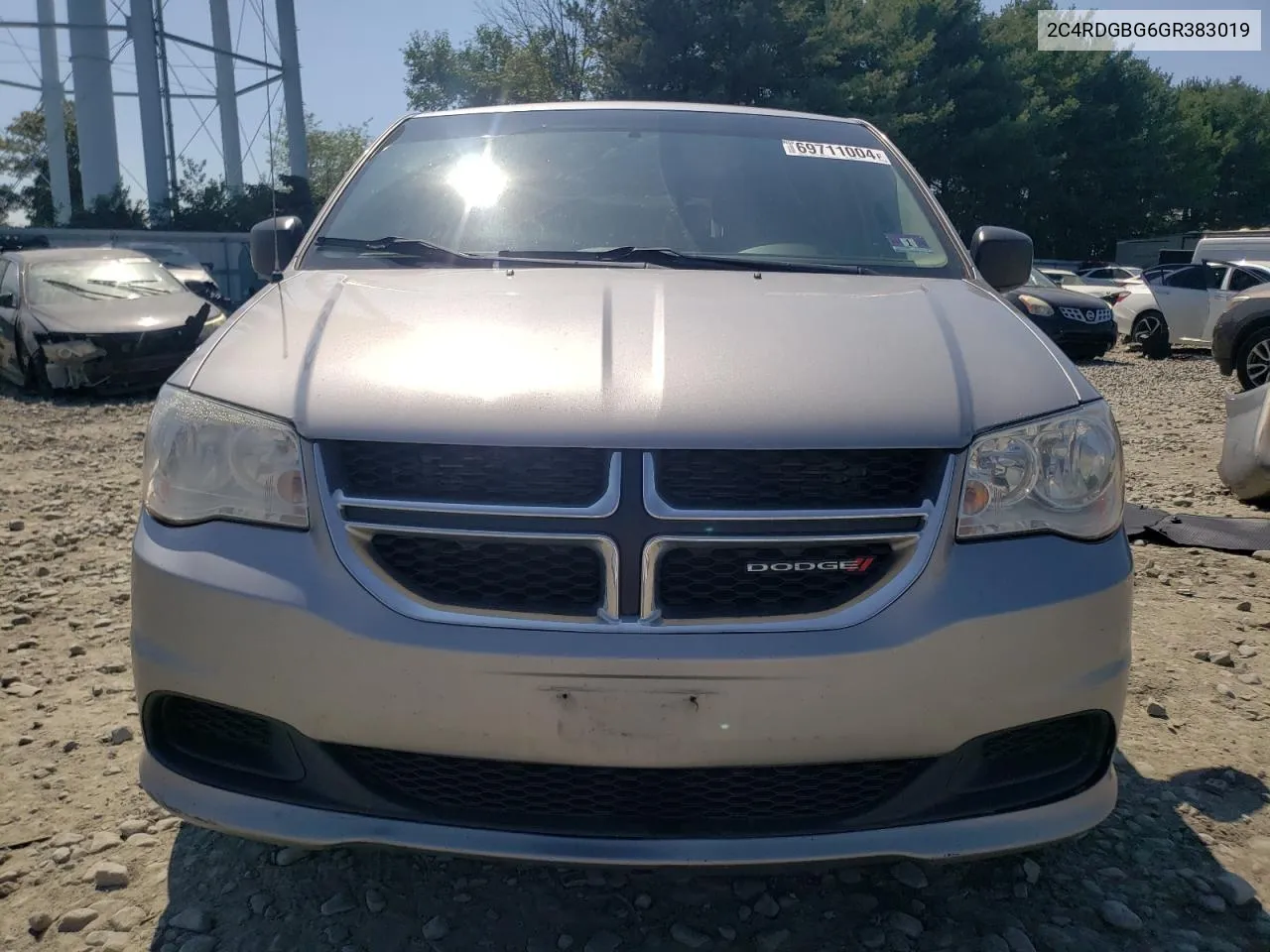 2016 Dodge Grand Caravan Se VIN: 2C4RDGBG6GR383019 Lot: 69711004