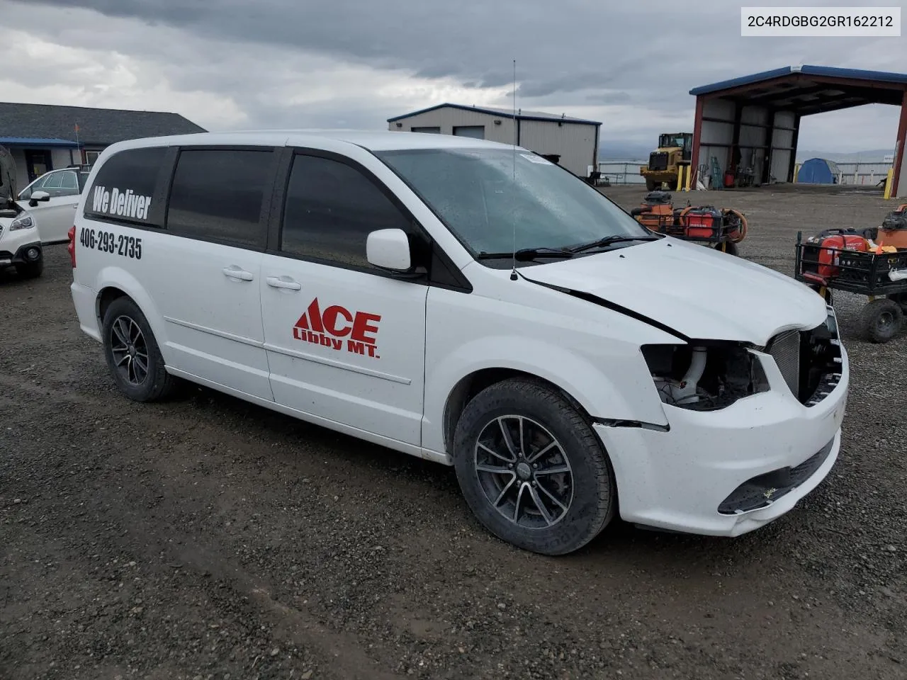 2016 Dodge Grand Caravan Se VIN: 2C4RDGBG2GR162212 Lot: 69801514