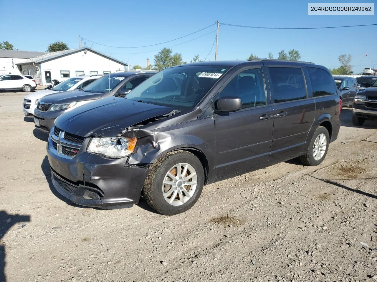 2016 Dodge Grand Caravan Sxt VIN: 2C4RDGCG0GR249962 Lot: 69891014