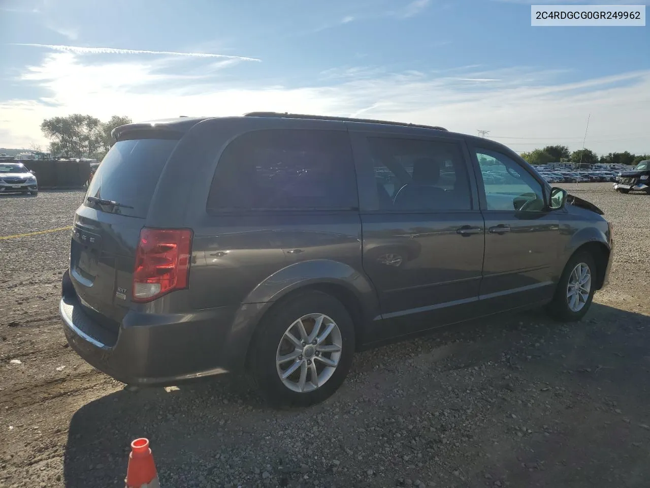 2016 Dodge Grand Caravan Sxt VIN: 2C4RDGCG0GR249962 Lot: 69891014