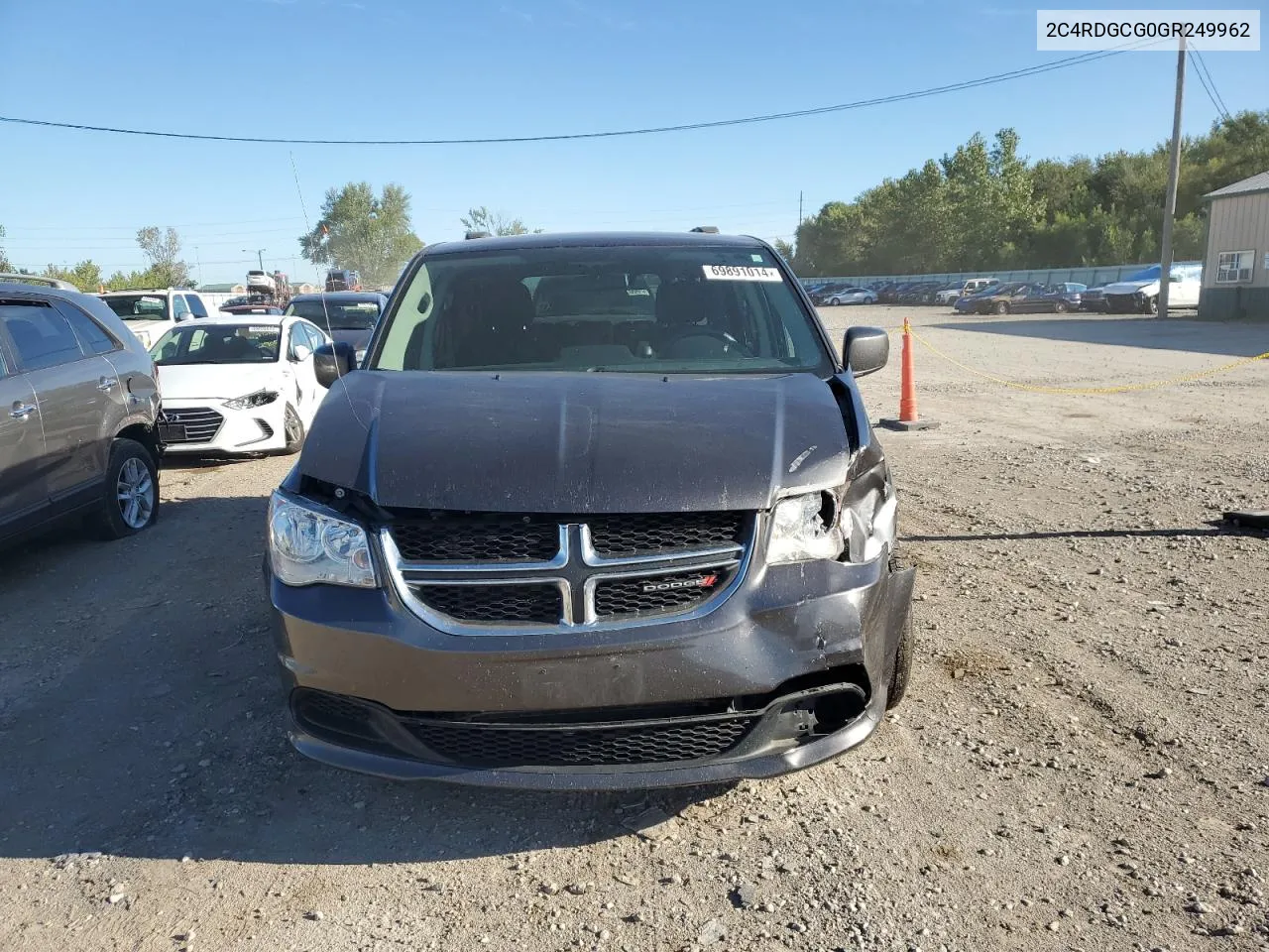 2016 Dodge Grand Caravan Sxt VIN: 2C4RDGCG0GR249962 Lot: 69891014