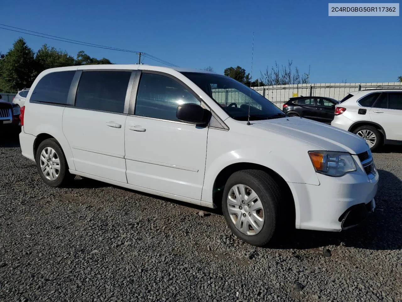 2016 Dodge Grand Caravan Se VIN: 2C4RDGBG5GR117362 Lot: 69923834