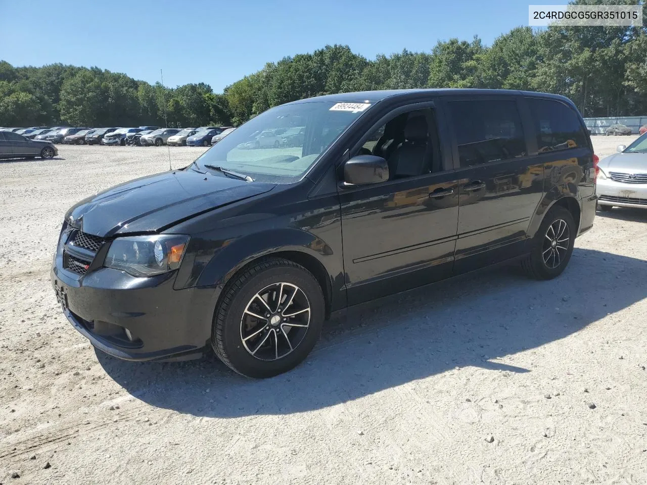 2016 Dodge Grand Caravan Sxt VIN: 2C4RDGCG5GR351015 Lot: 69934484