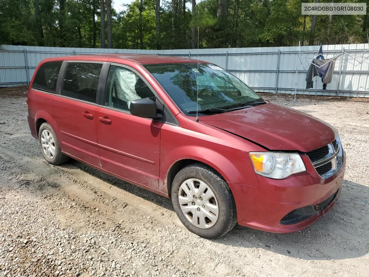 2016 Dodge Grand Caravan Se VIN: 2C4RDGBG1GR108030 Lot: 70919724