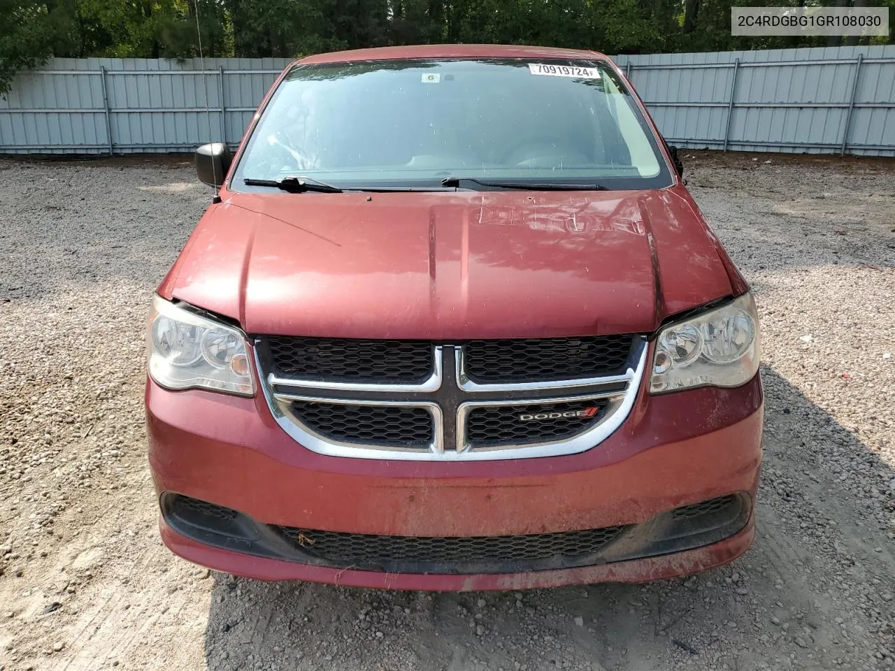 2016 Dodge Grand Caravan Se VIN: 2C4RDGBG1GR108030 Lot: 70919724