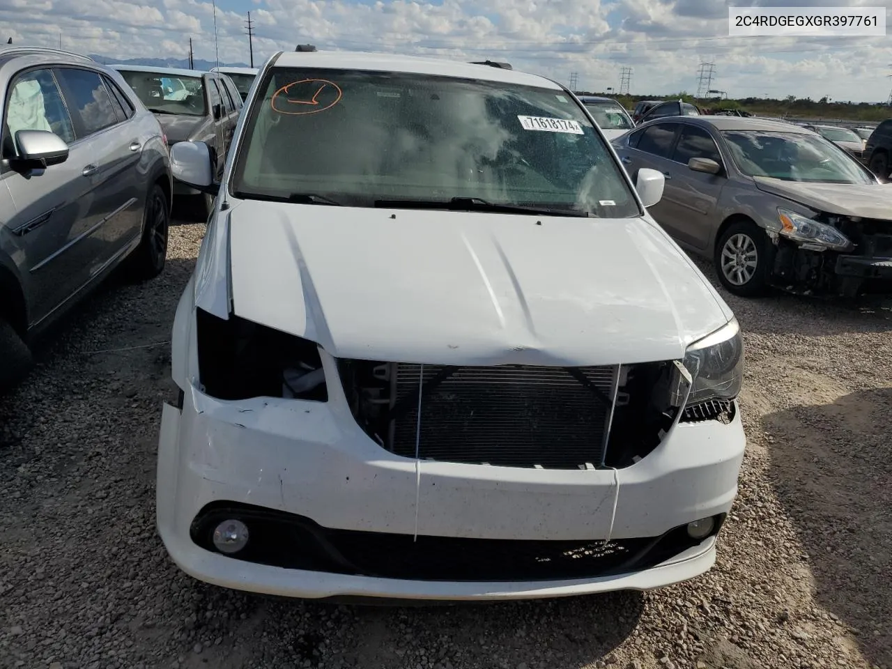 2016 Dodge Grand Caravan R/T VIN: 2C4RDGEGXGR397761 Lot: 71618174