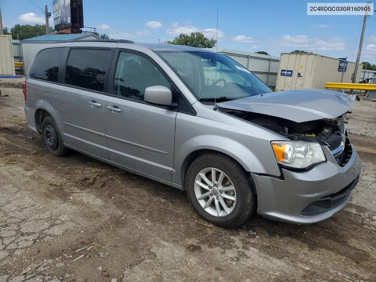 2016 Dodge Grand Caravan Sxt VIN: 2C4RDGCG3GR160905 Lot: 72003254