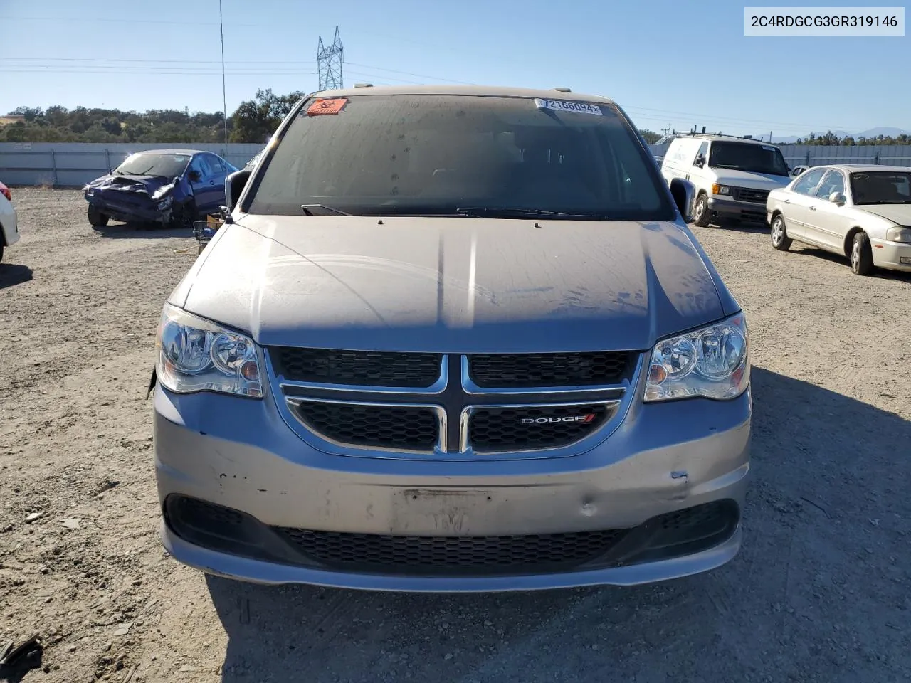 2016 Dodge Grand Caravan Sxt VIN: 2C4RDGCG3GR319146 Lot: 72166094