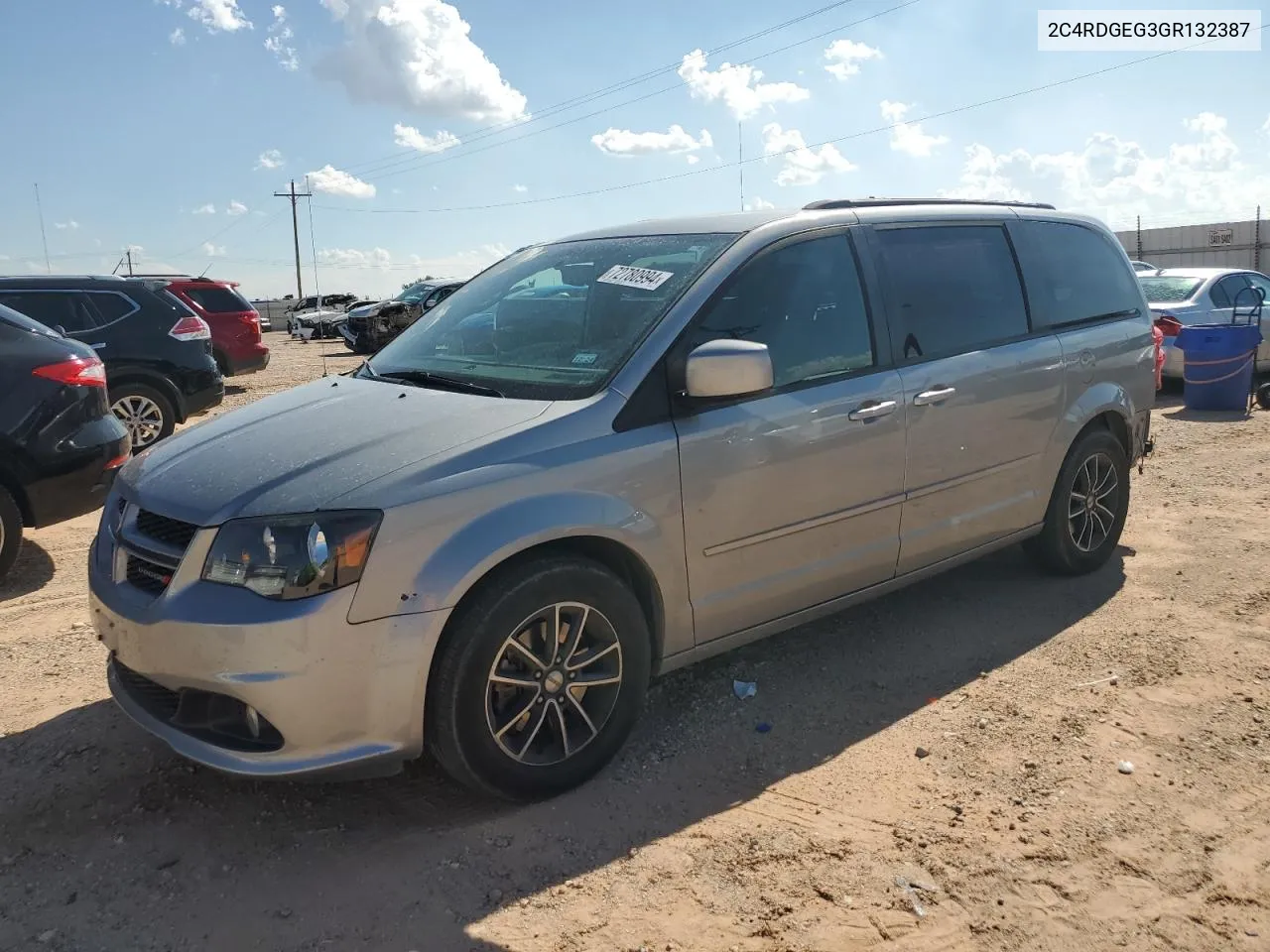 2016 Dodge Grand Caravan R/T VIN: 2C4RDGEG3GR132387 Lot: 72780994