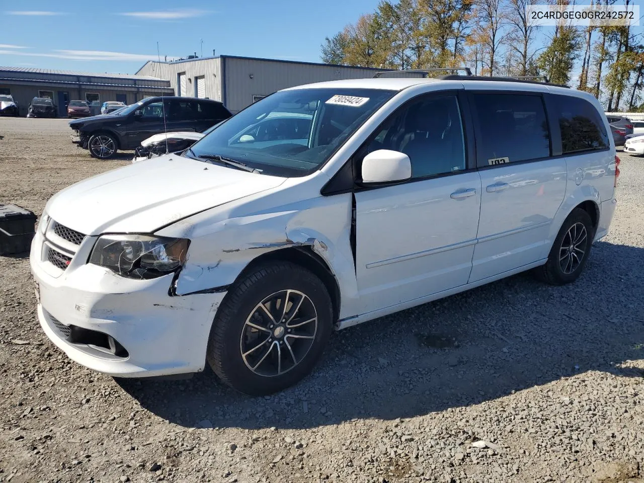 2016 Dodge Grand Caravan R/T VIN: 2C4RDGEG0GR242572 Lot: 73059424