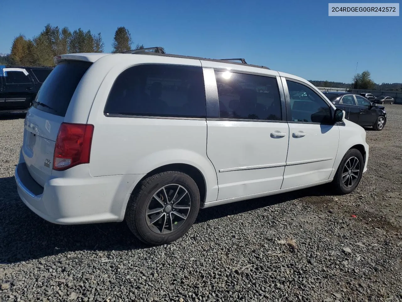 2016 Dodge Grand Caravan R/T VIN: 2C4RDGEG0GR242572 Lot: 73059424