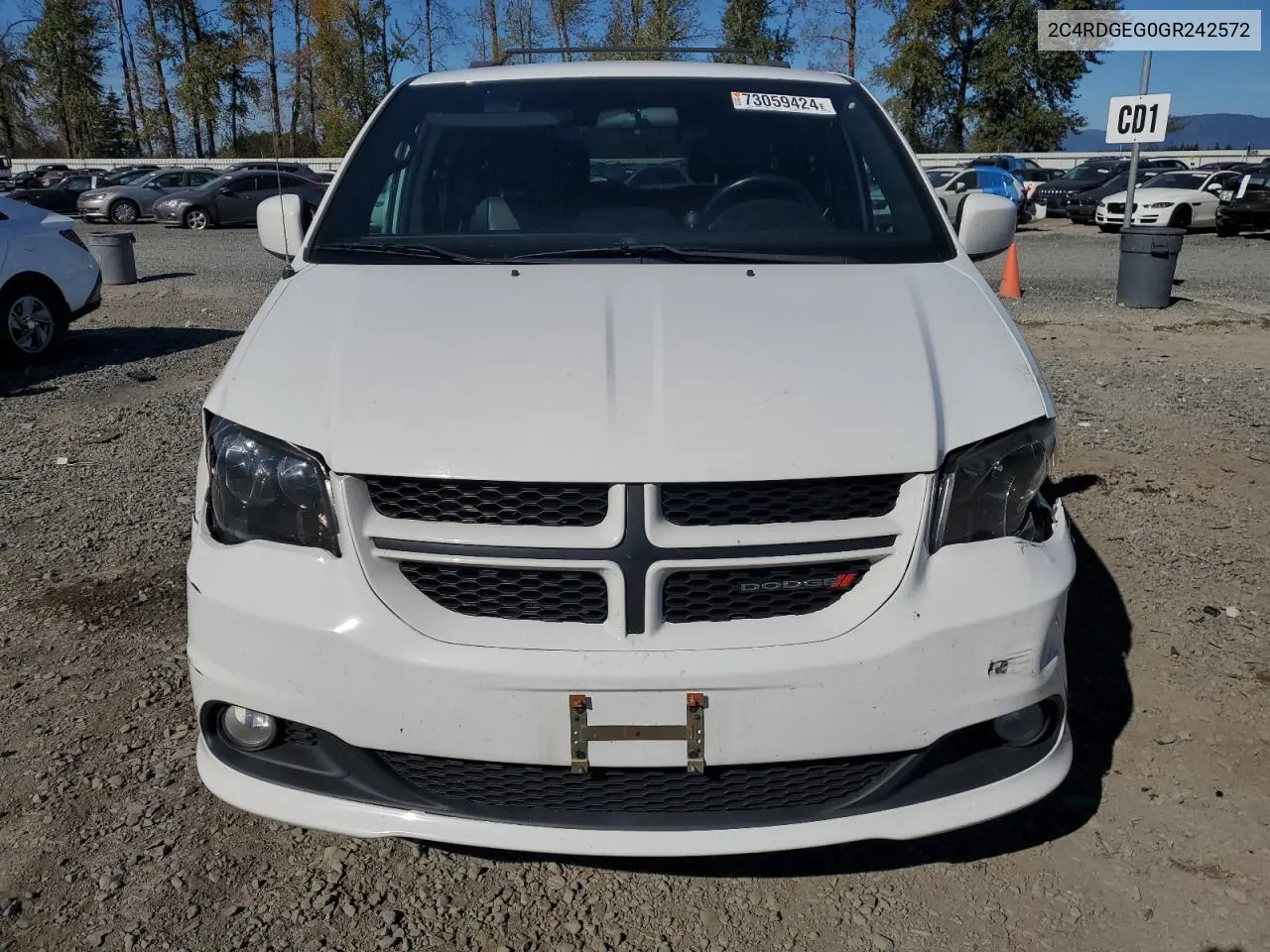 2016 Dodge Grand Caravan R/T VIN: 2C4RDGEG0GR242572 Lot: 73059424