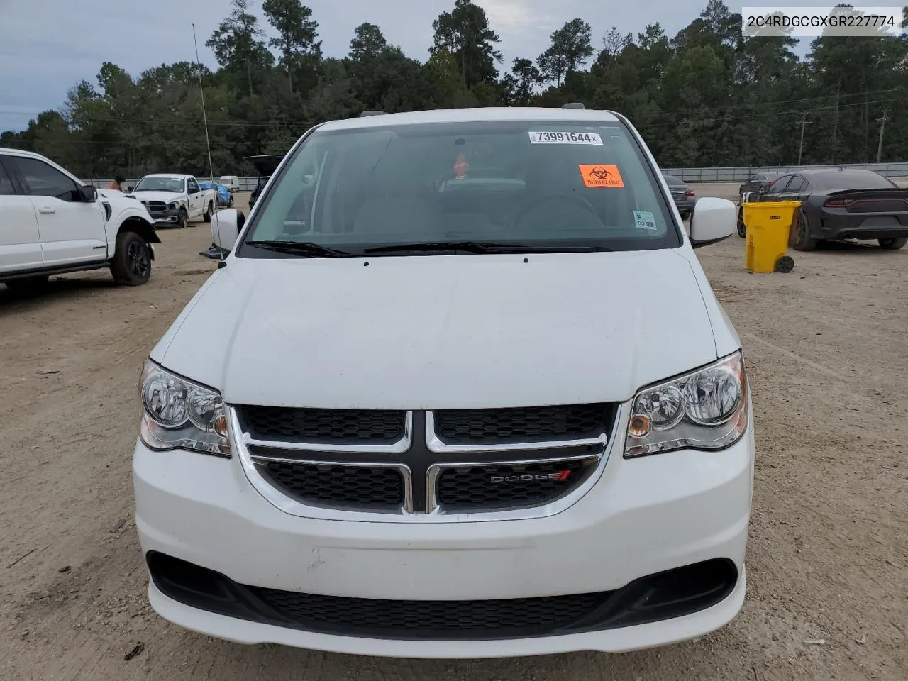 2016 Dodge Grand Caravan Sxt VIN: 2C4RDGCGXGR227774 Lot: 73991644